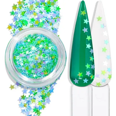Glitter fantasia mix verde e azul