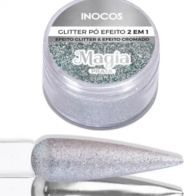 Glitter po efeito magia prata